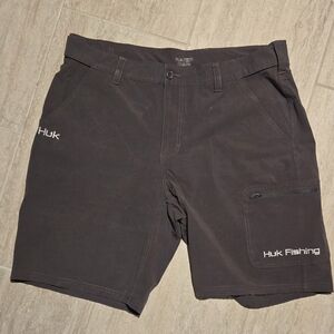 Huk Gray Cargo Shorts Outdoor Ready
